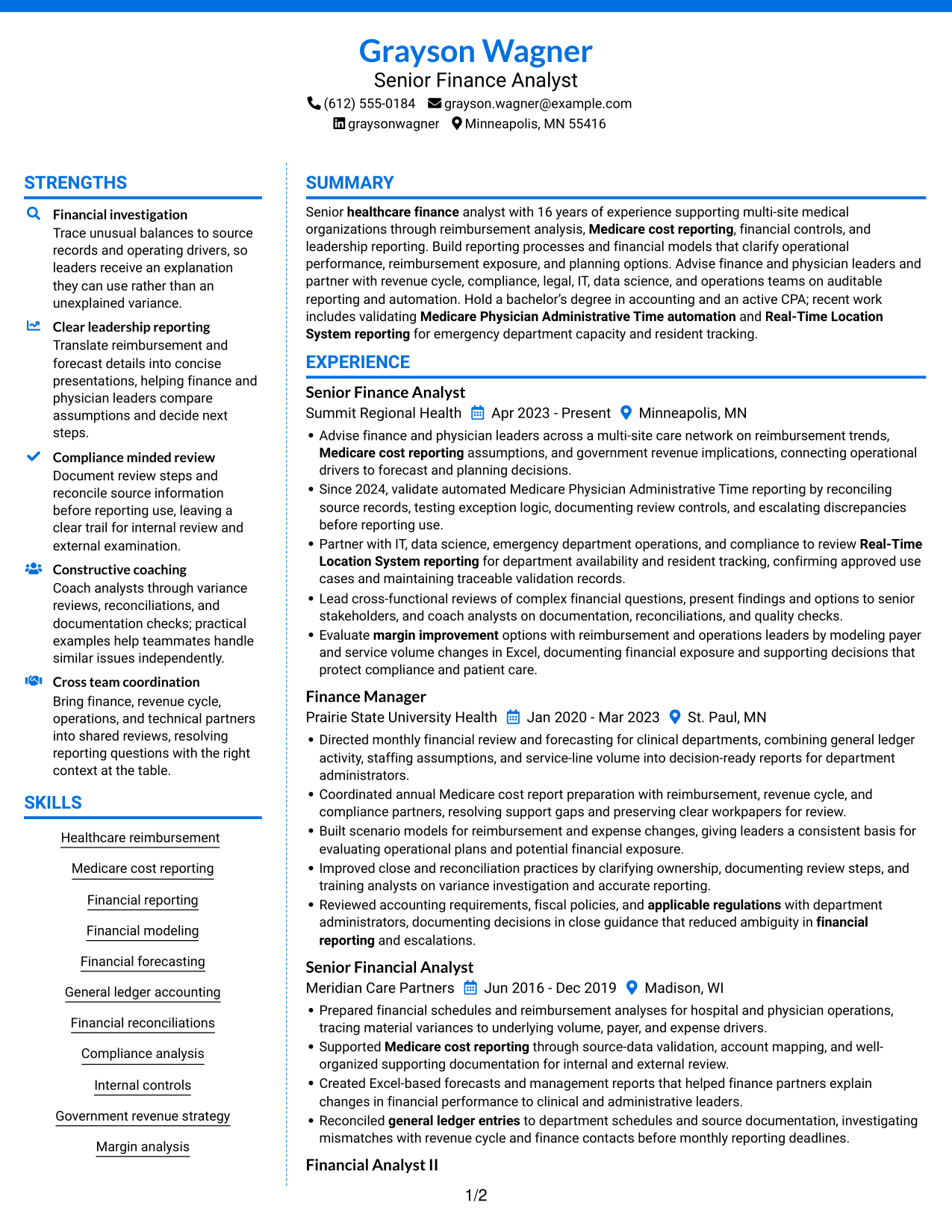 Resume example — page 1