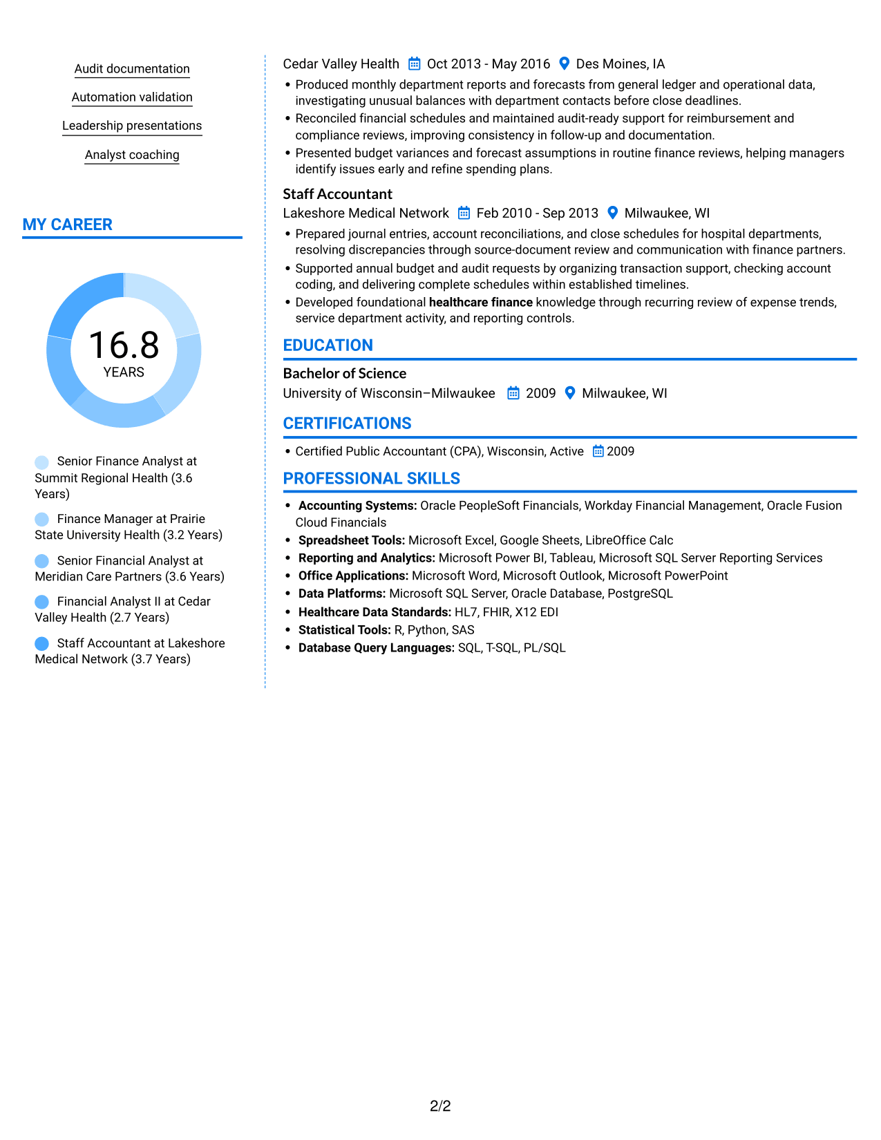 Resume example — page 2