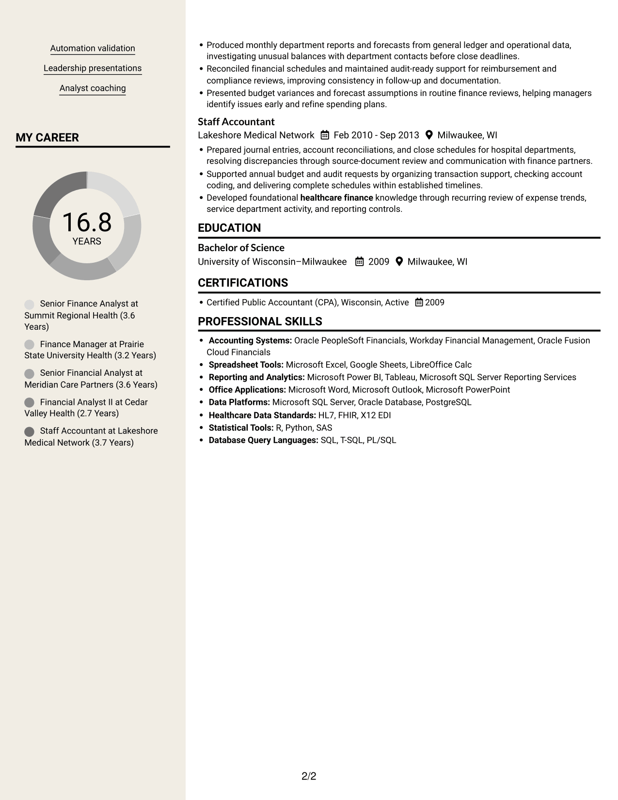 Resume example — page 2