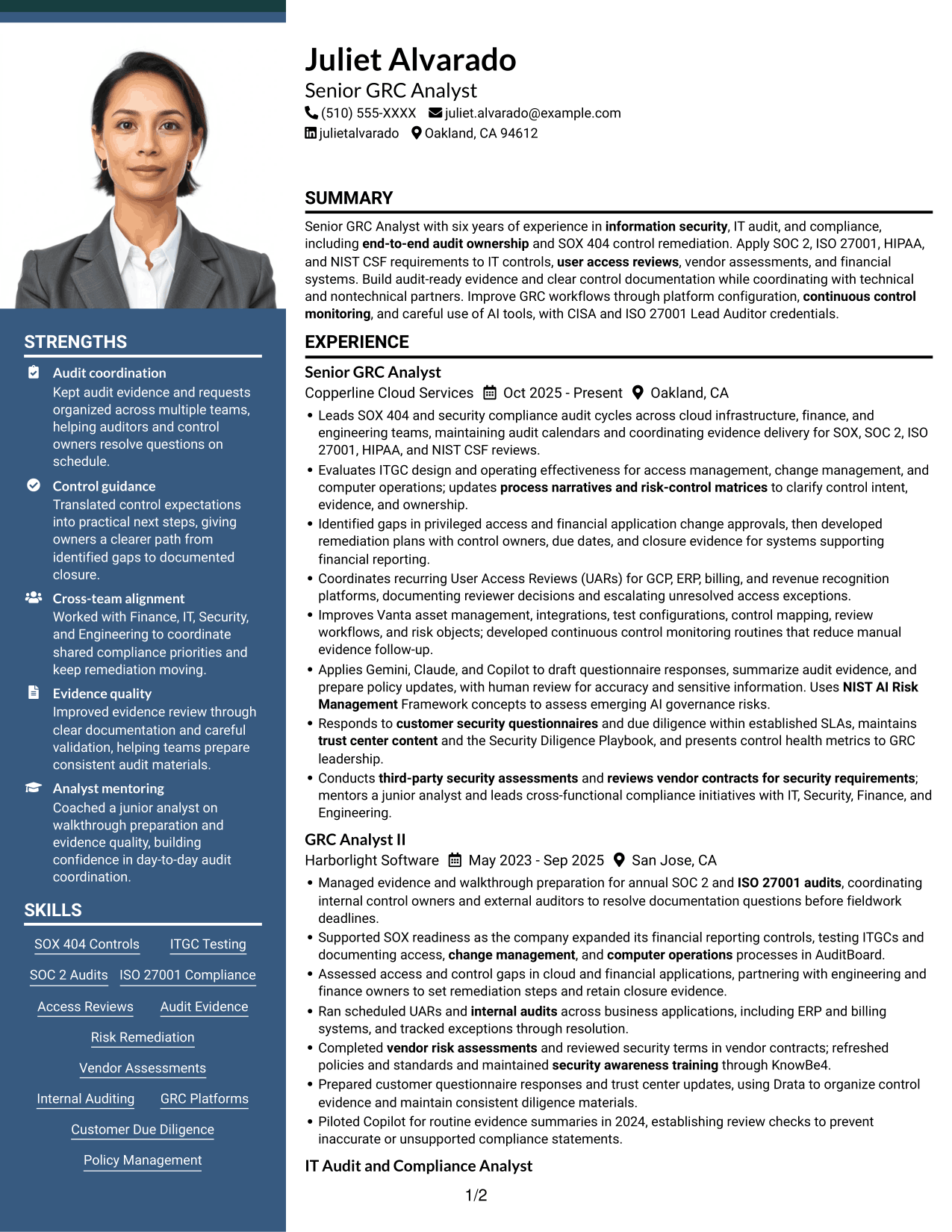 Resume example — page 1