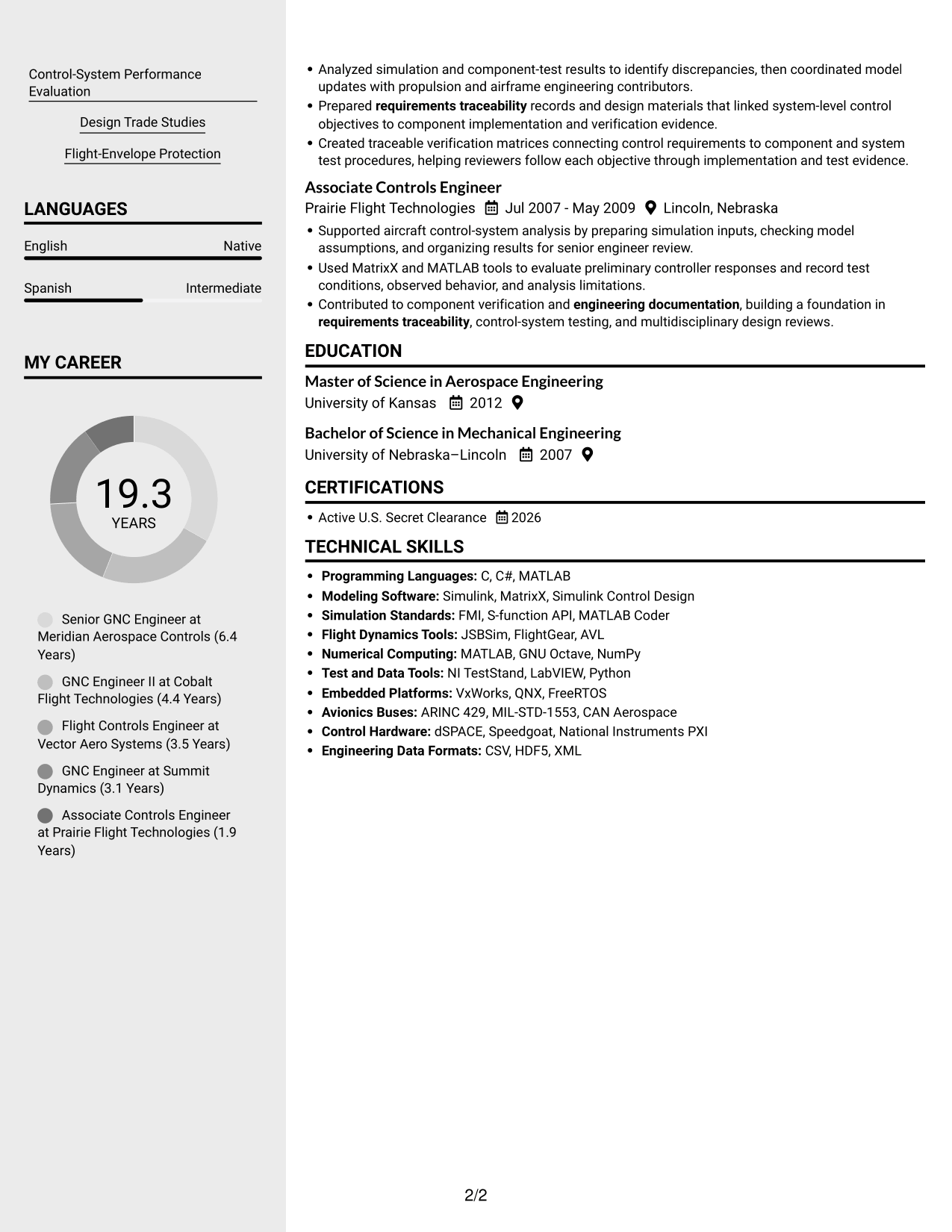Resume example — page 2