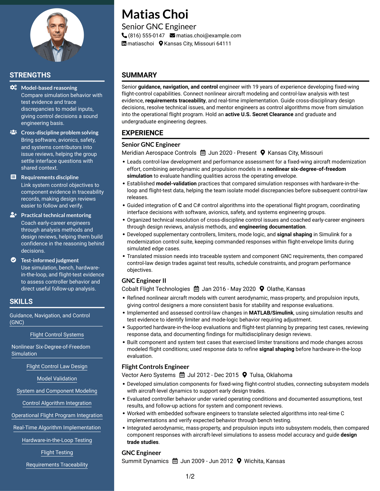 Resume example — page 1