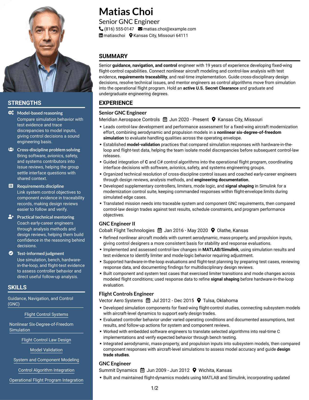 Resume example — page 1