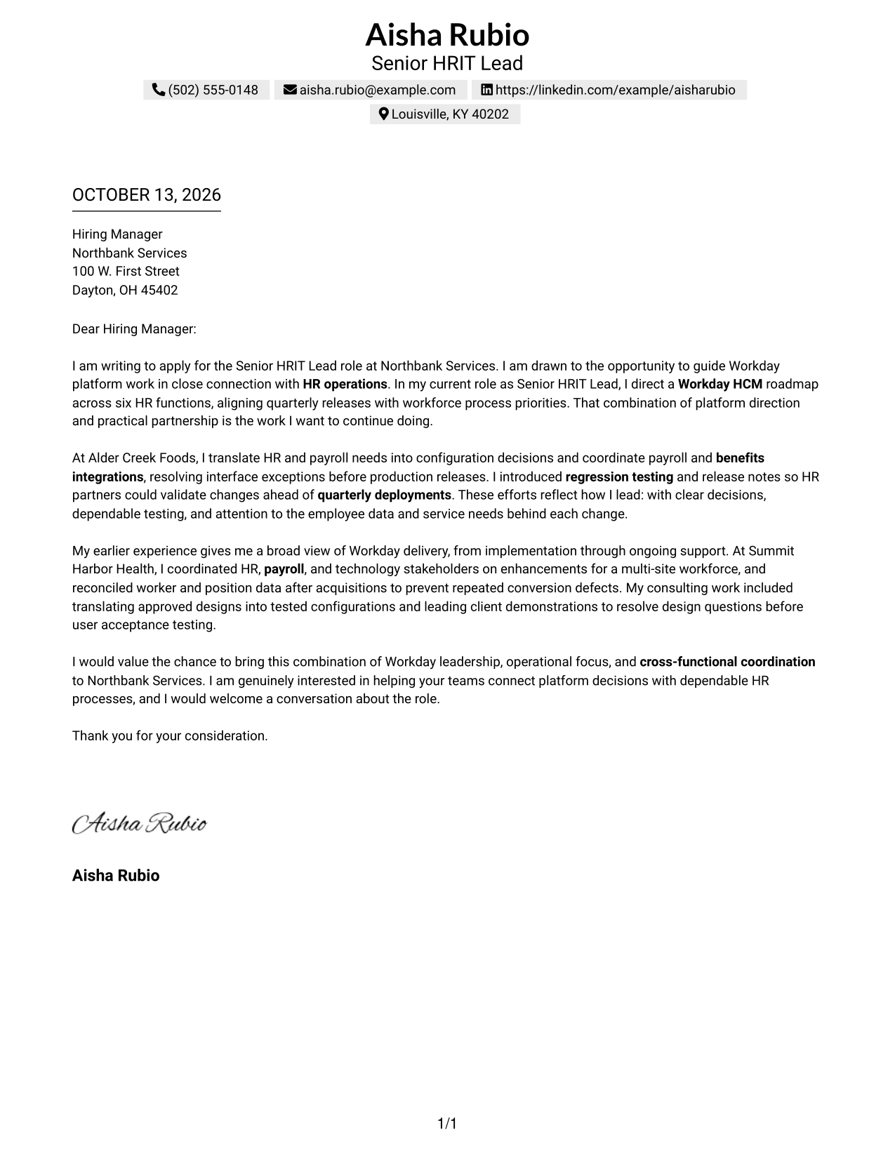 Text/Fang Style Cover Letter Preview