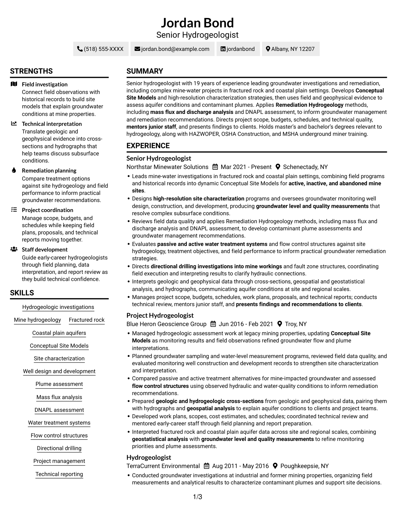 Resume example — page 1