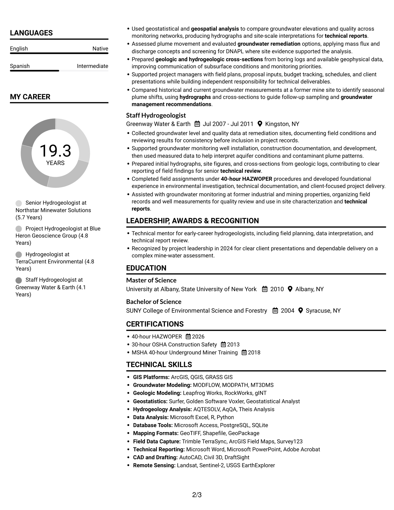 Resume example — page 2