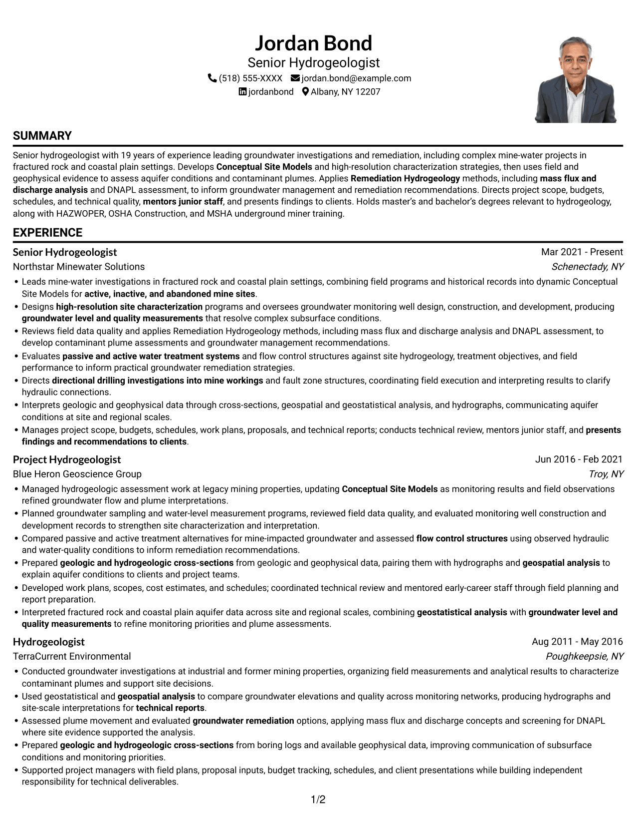 Resume example — page 1