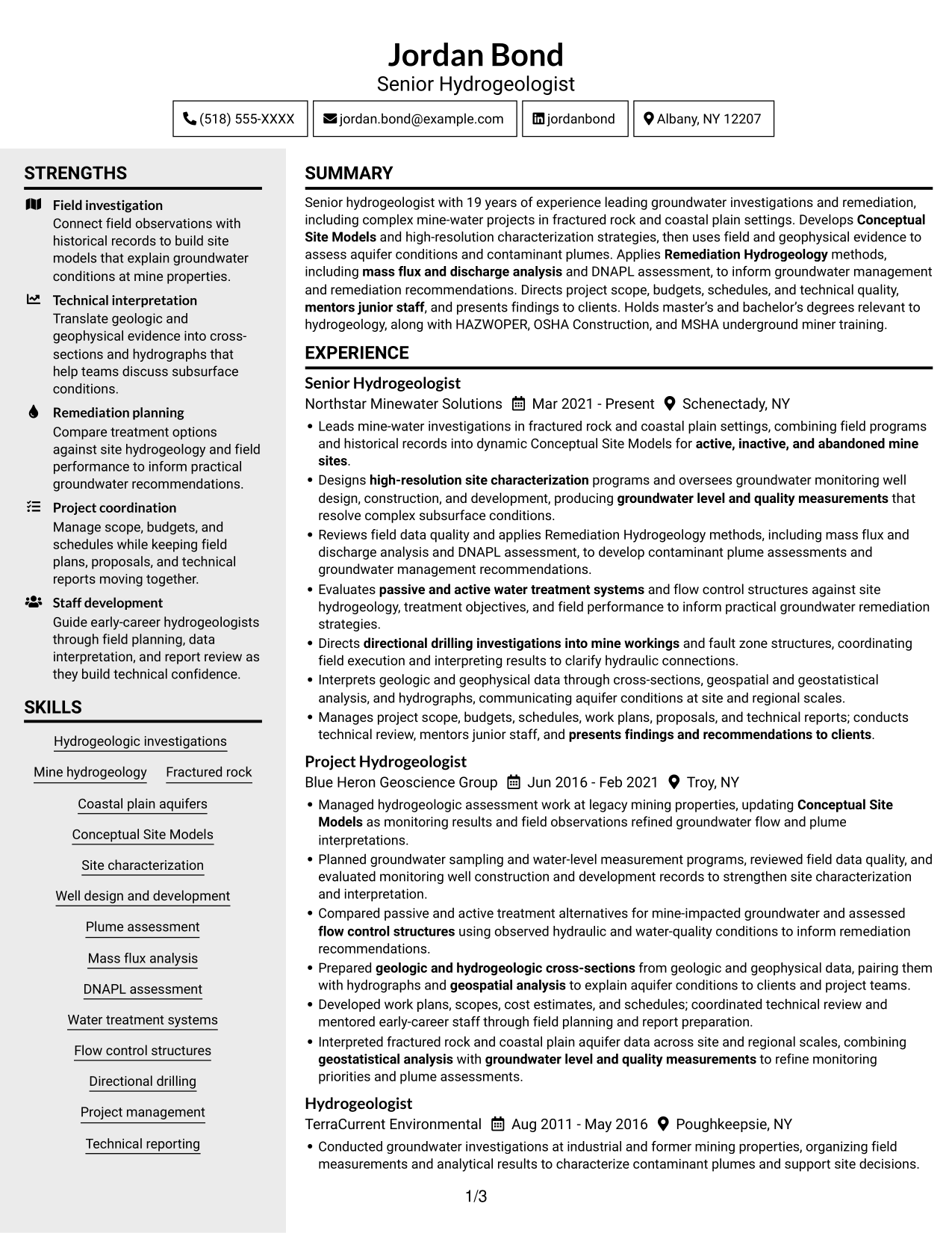Resume example — page 1