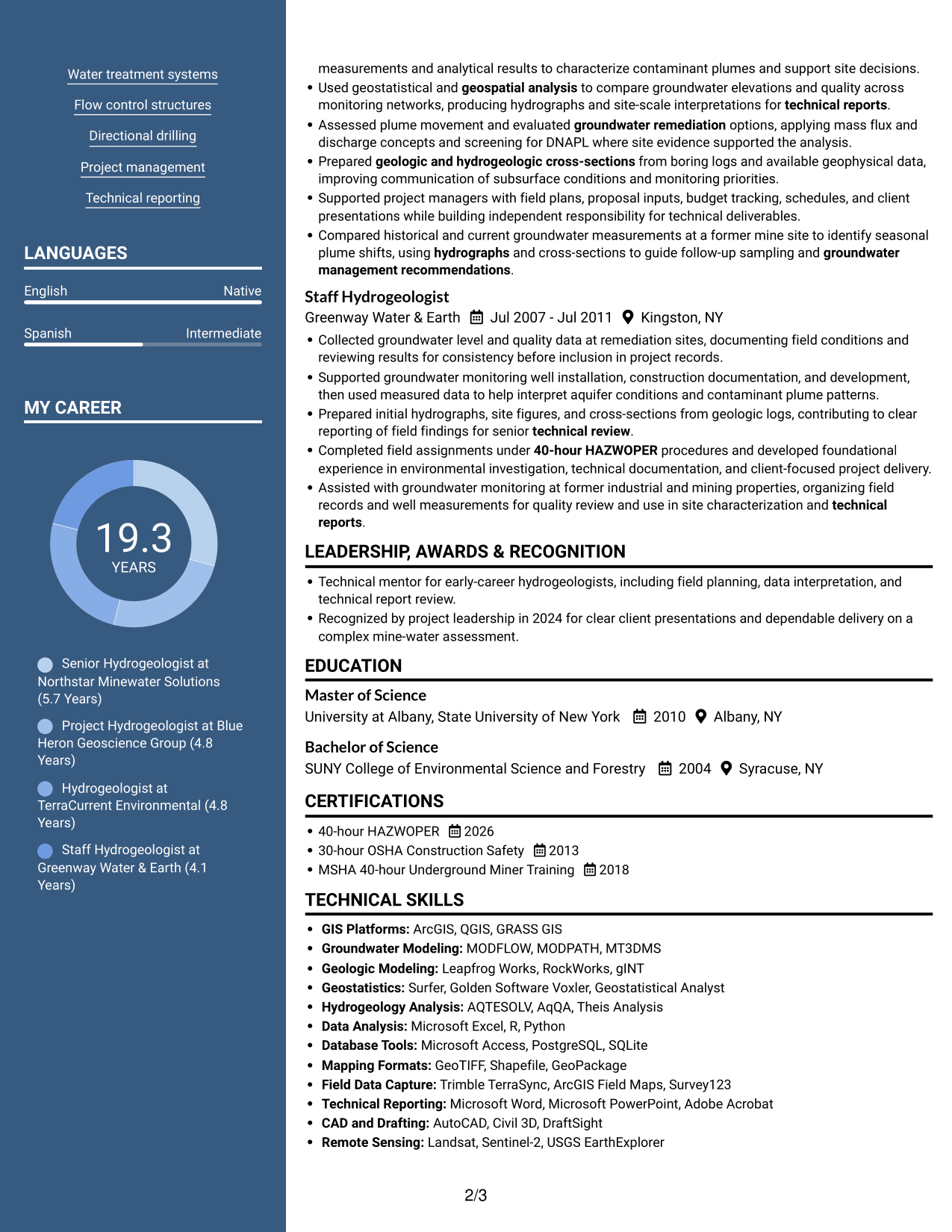 Resume example — page 2