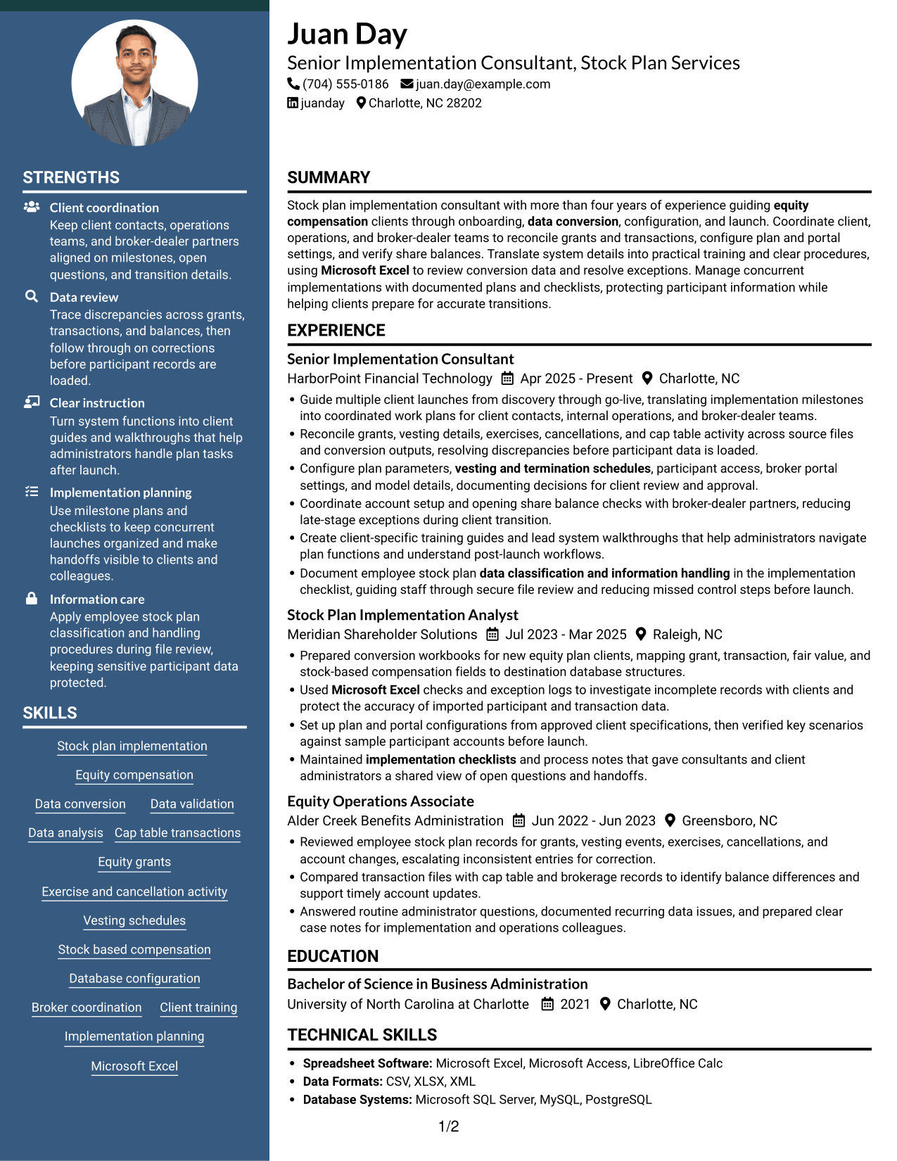 Resume example — page 1