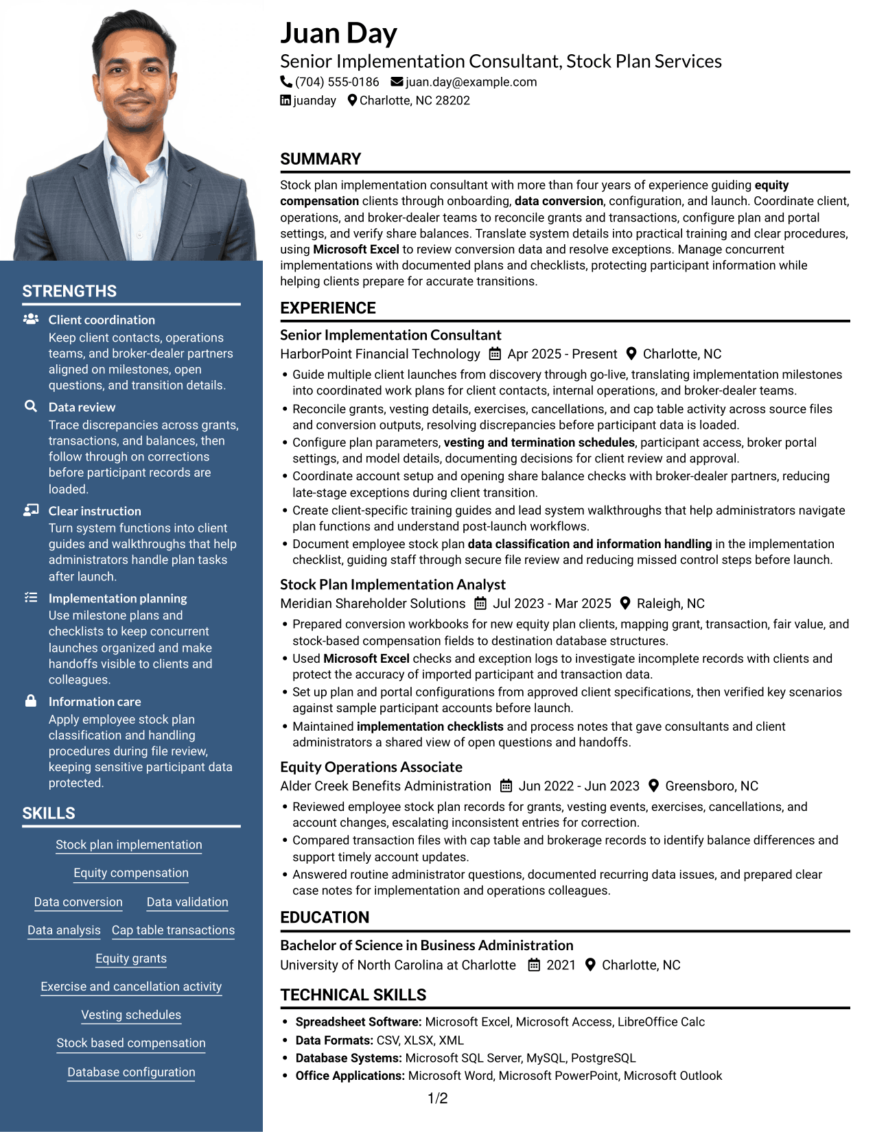 Resume example — page 1