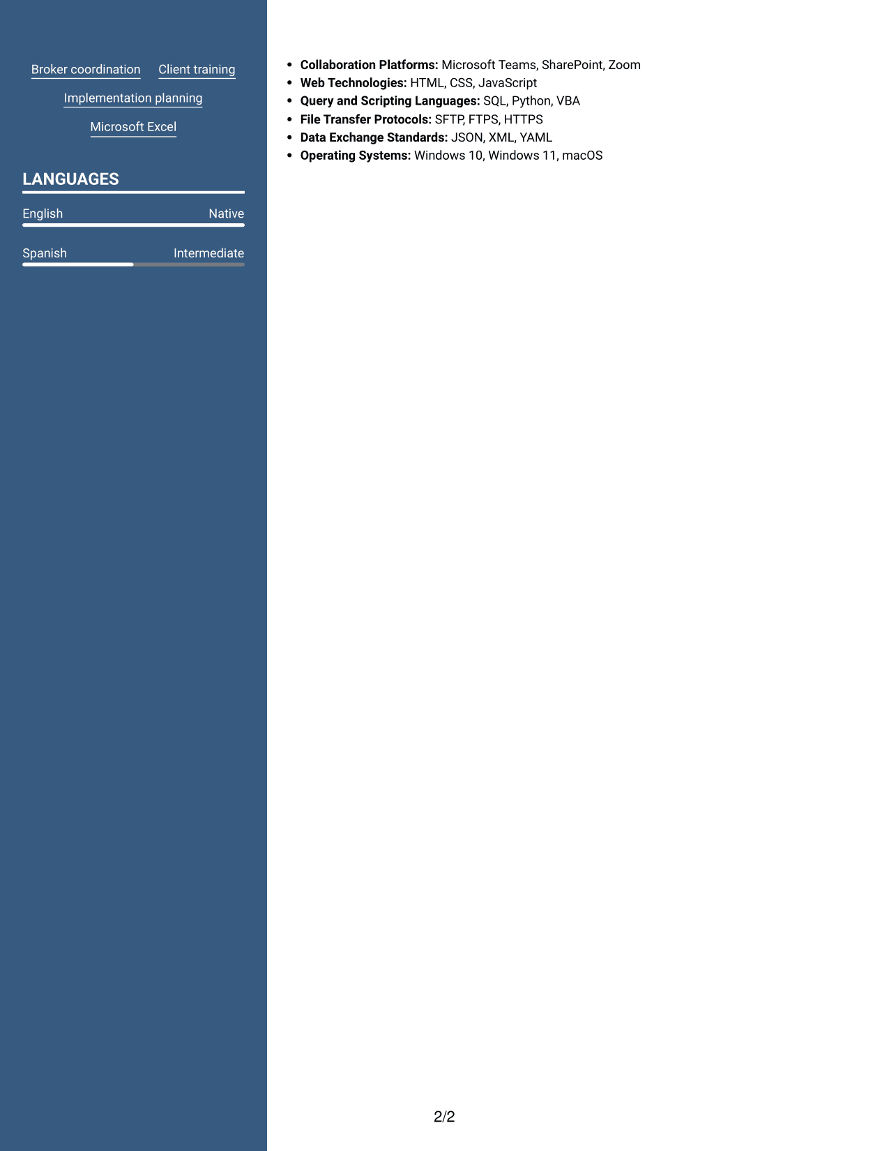 Resume example — page 2