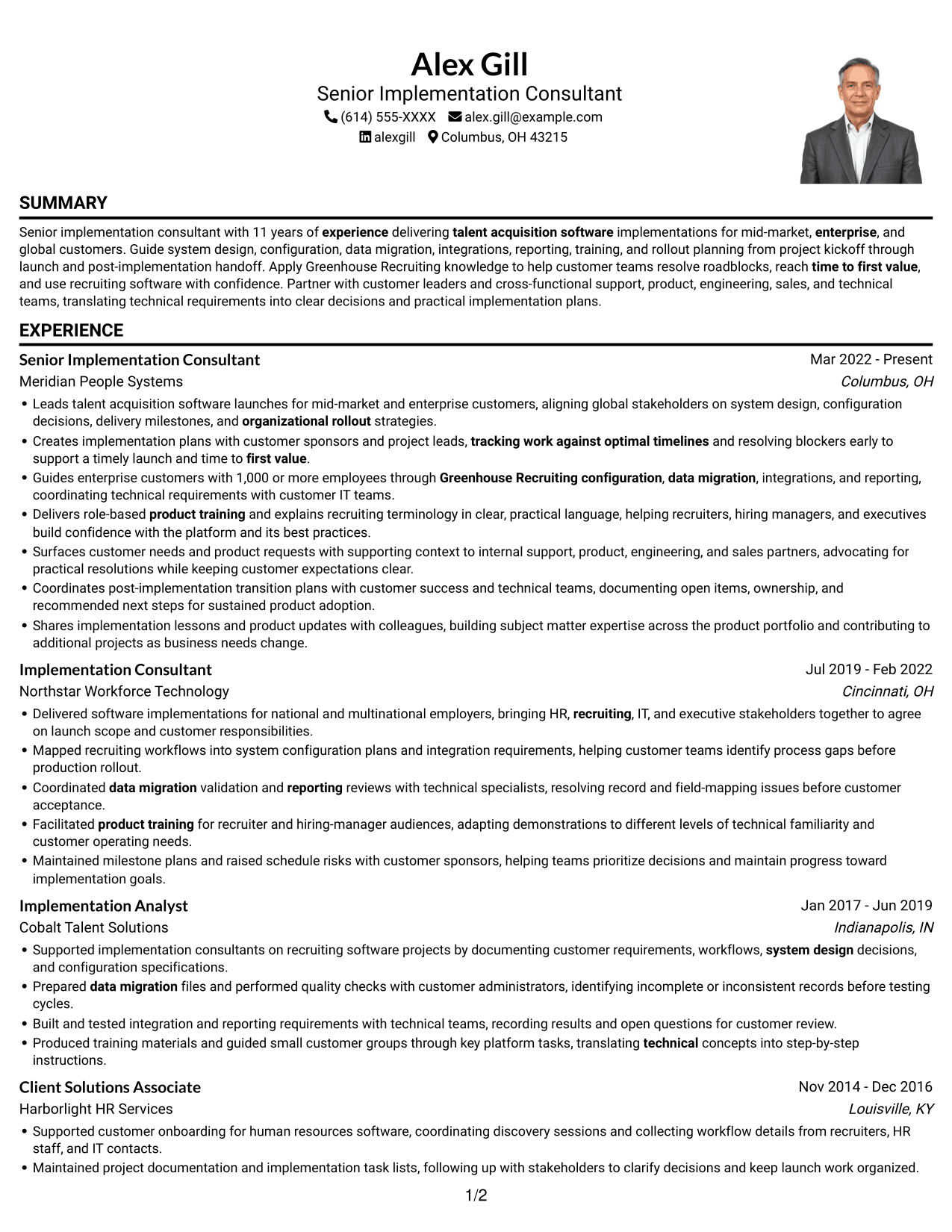 Resume example — page 1
