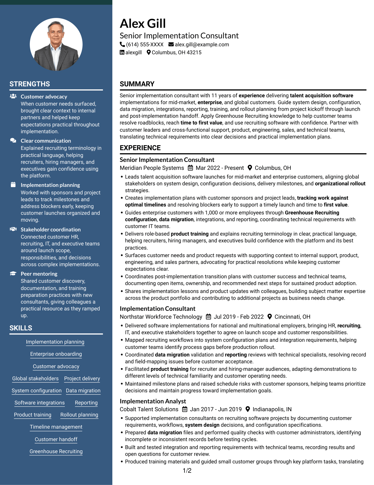 Resume example — page 1
