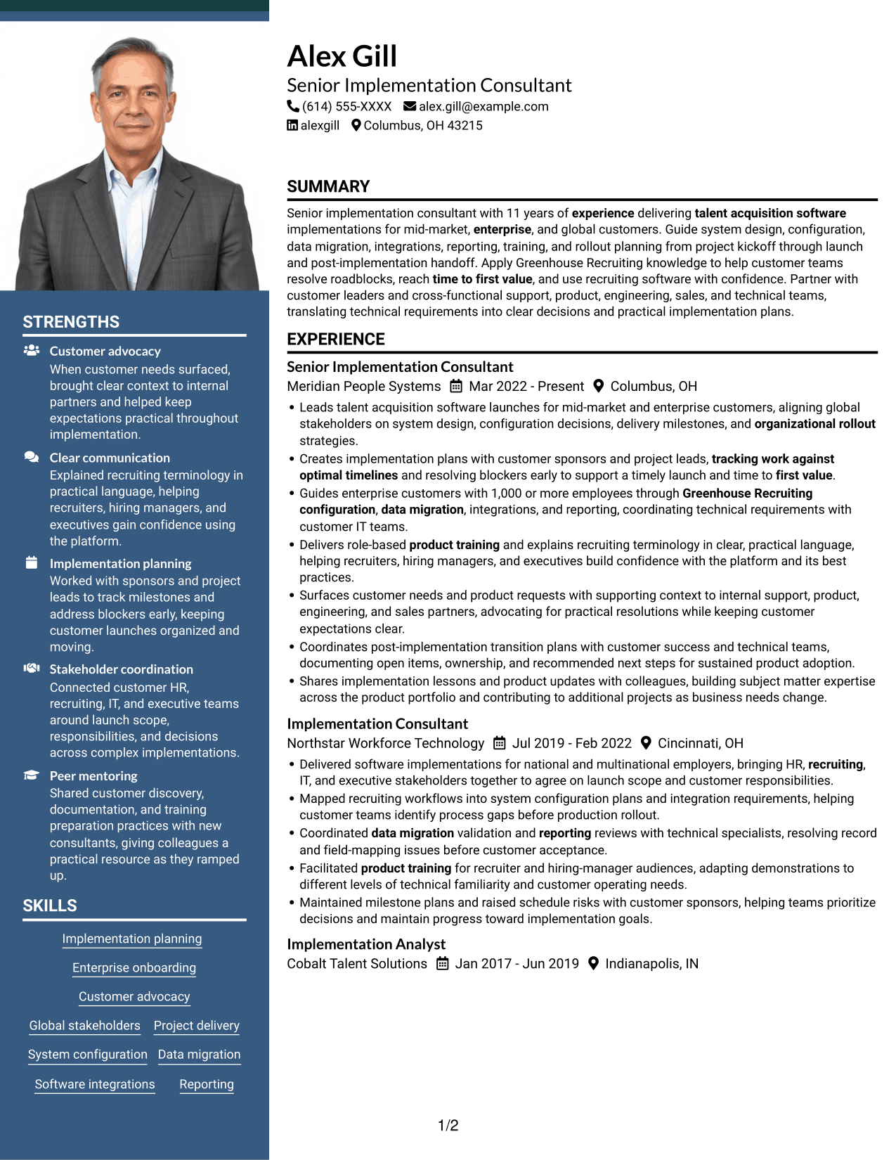 Resume example — page 1
