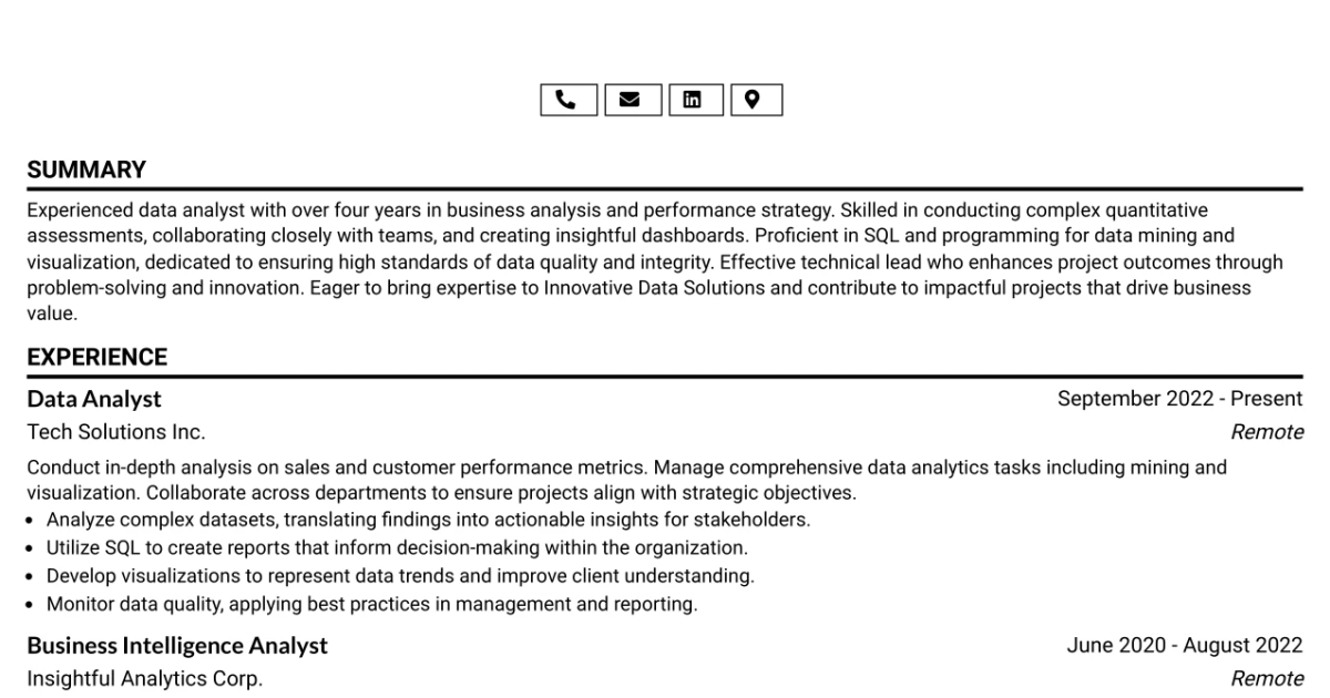 33 Senior IT Data Analyst Resume Templates with Example 2026 (ATS-Optimized)