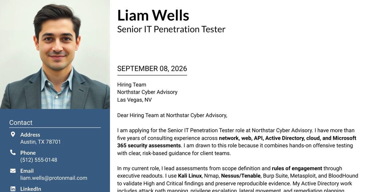 30+ Senior IT Penetration Tester Cover Letter Templates with Example 2026