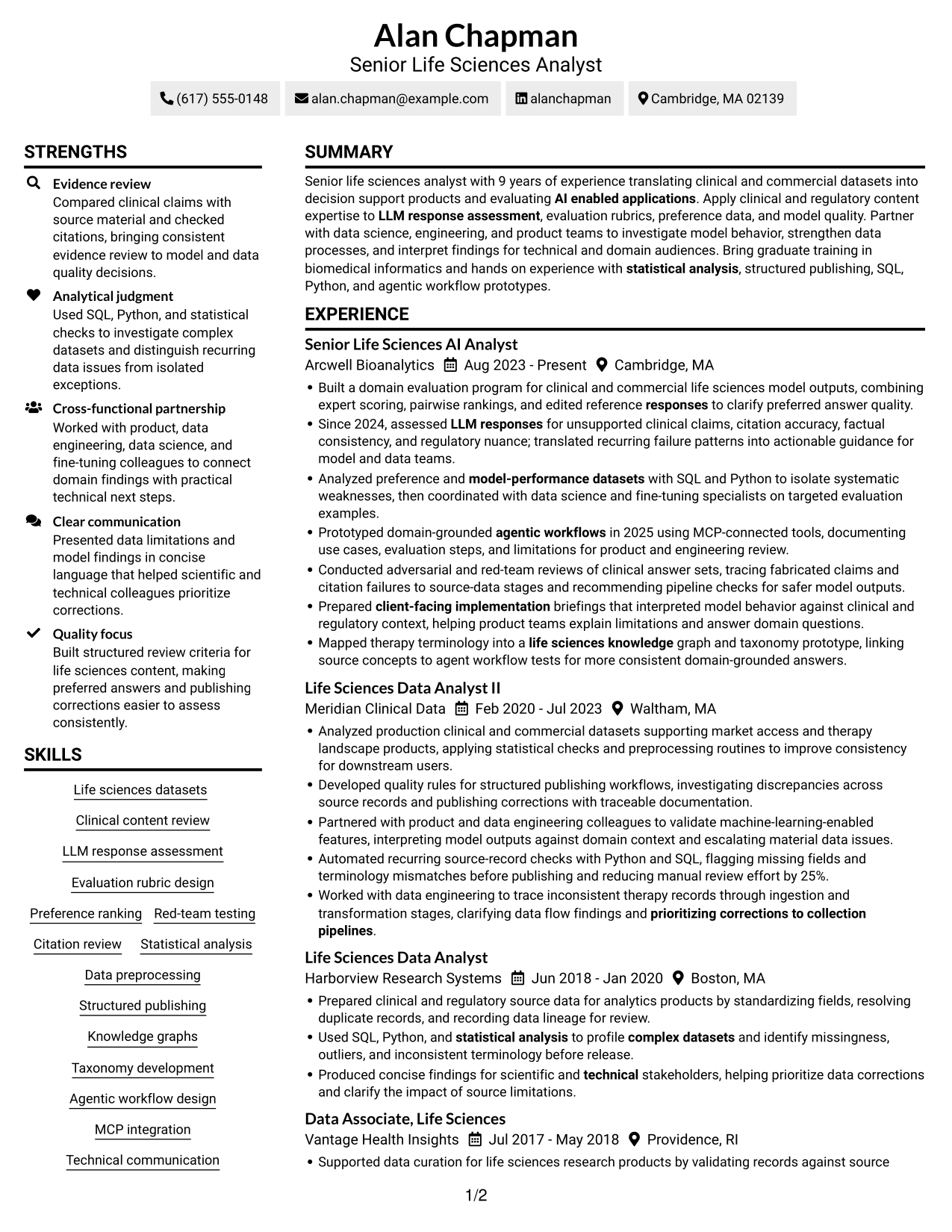 Resume example — page 1