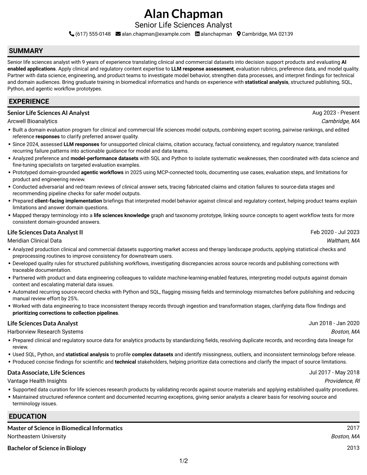 Resume example — page 1