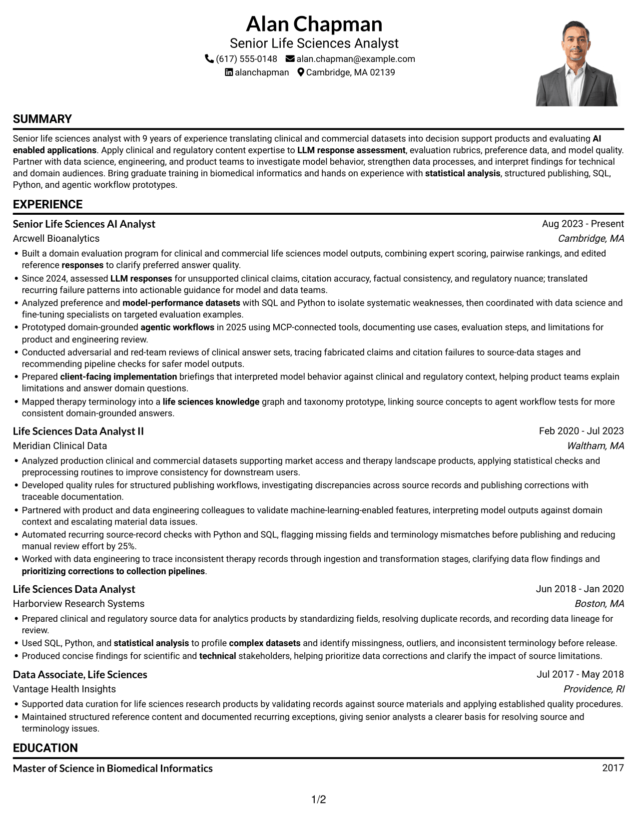 Resume example — page 1