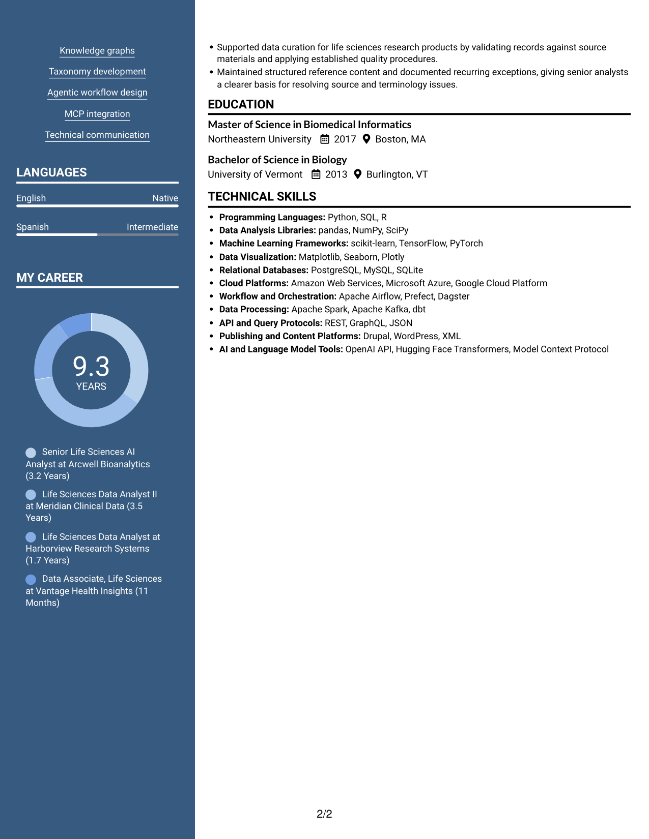 Resume example — page 2