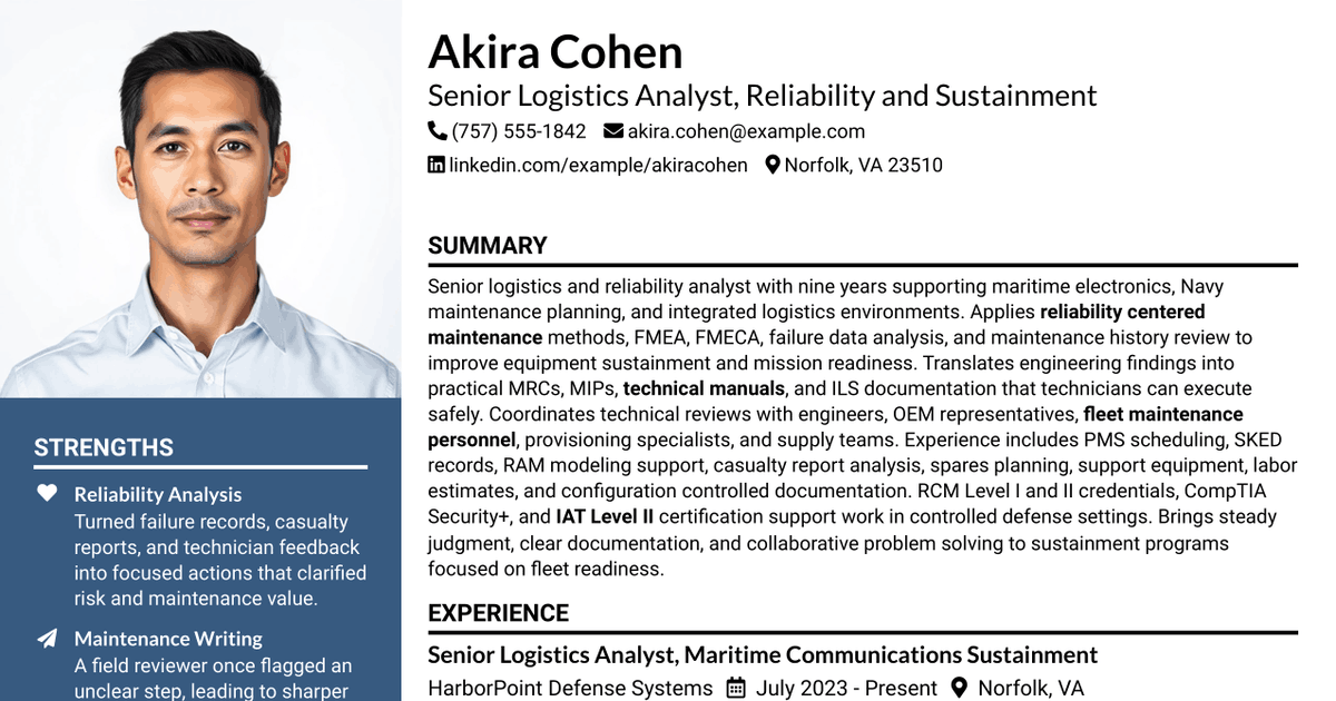 7 Senior Logistics Analyst Resume Templates with Example