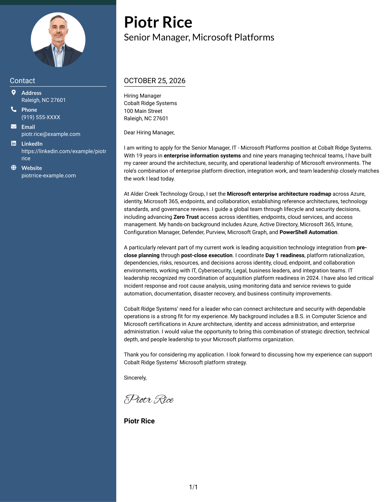Cover letter example — page 1