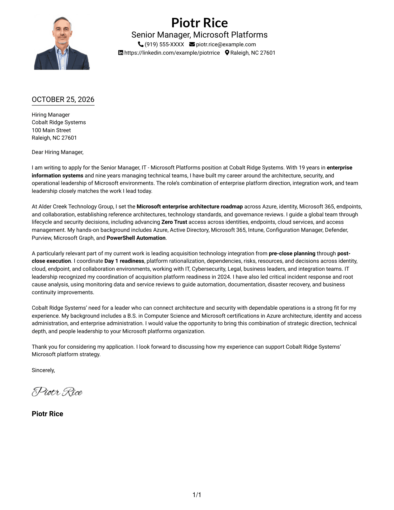 Cover letter example — page 1