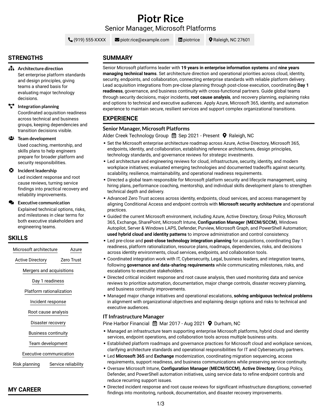 Resume example — page 1