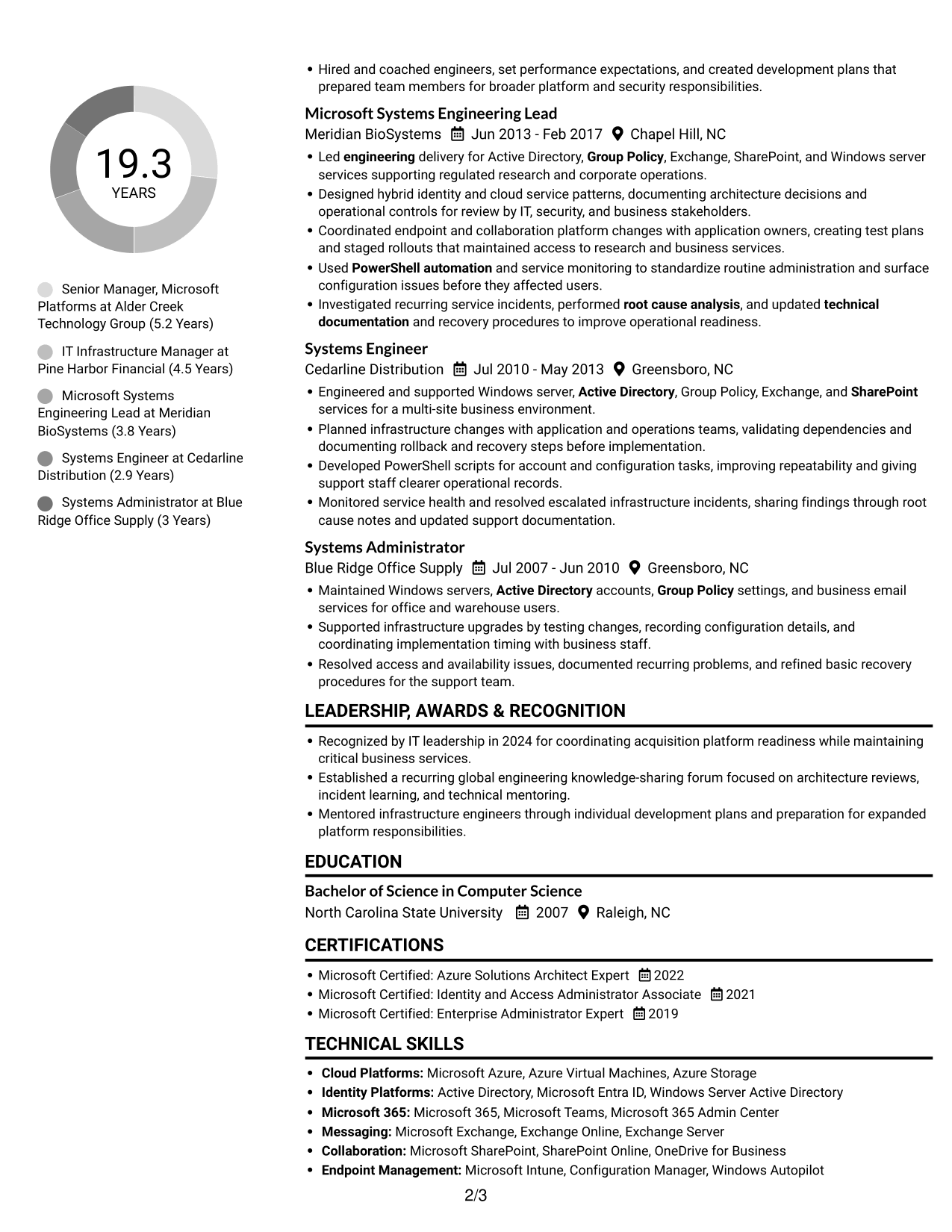 Resume example — page 2