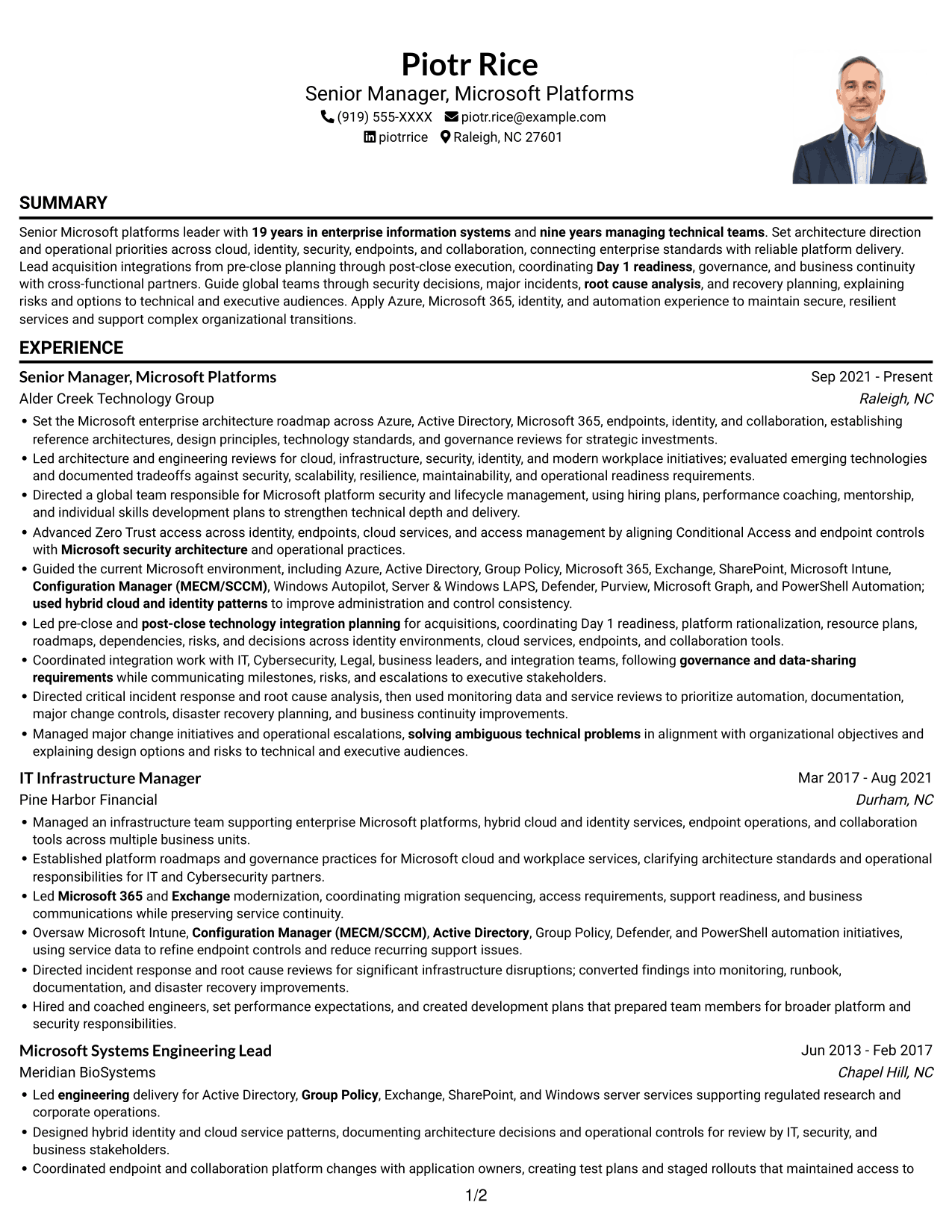 Resume example — page 1