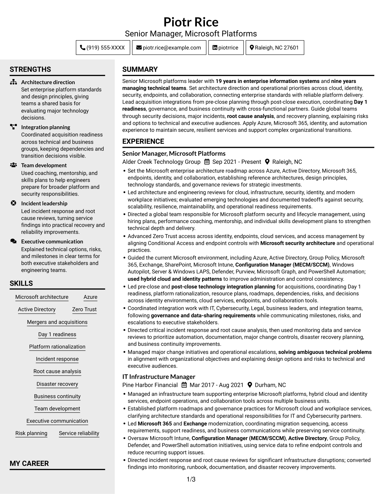 Resume example — page 1