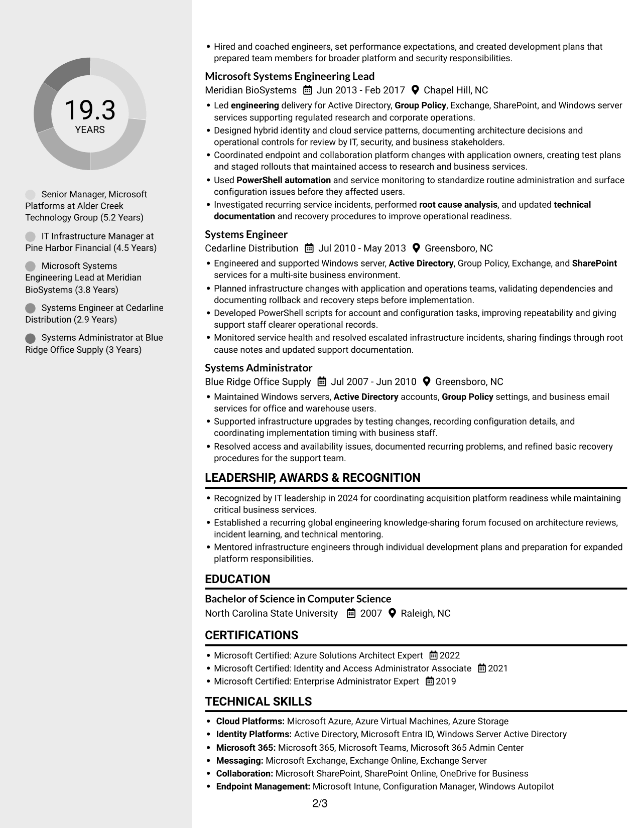 Resume example — page 2