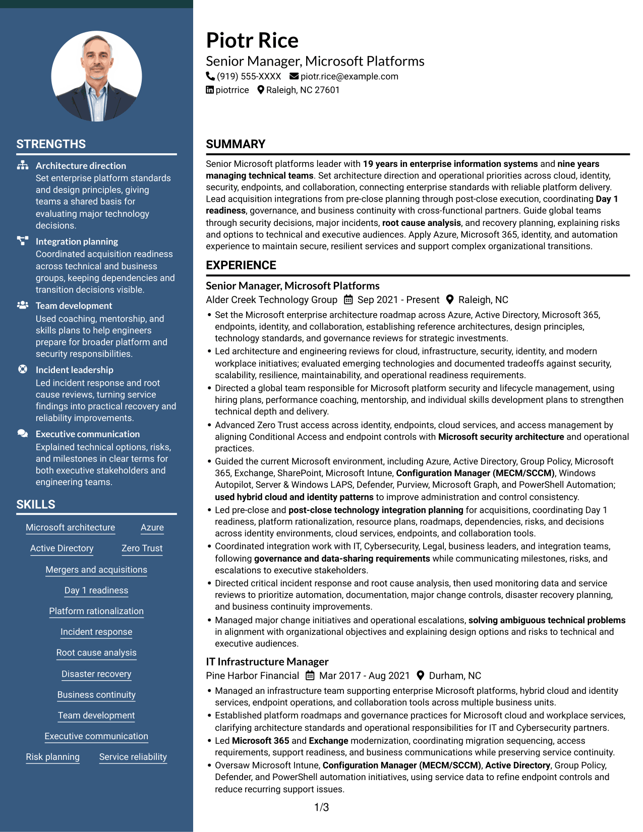 Resume example — page 1