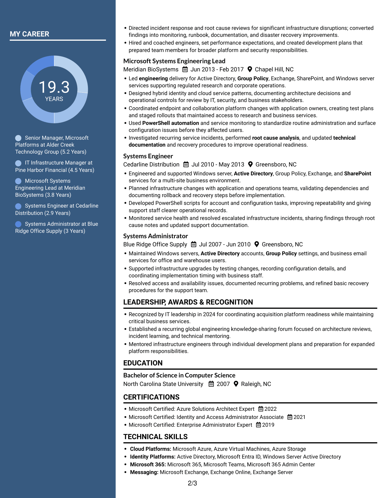 Resume example — page 2