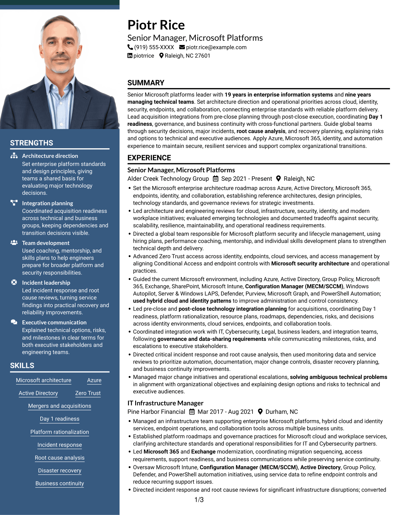 Resume example — page 1