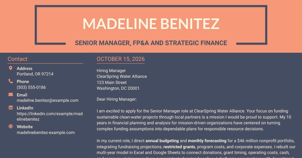 7 Senior Manager of Financial Planning & Analysis - Revenue Forecasting ...