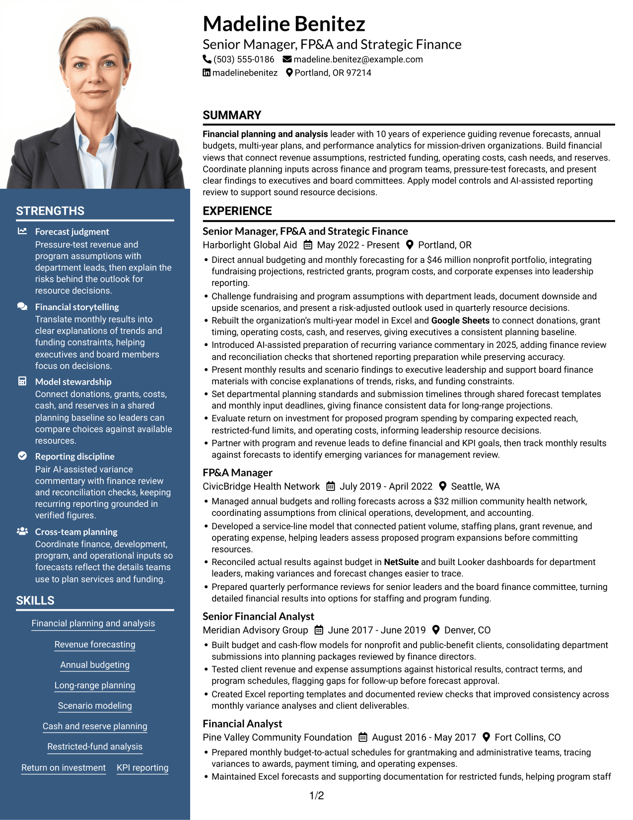 Resume example — page 1