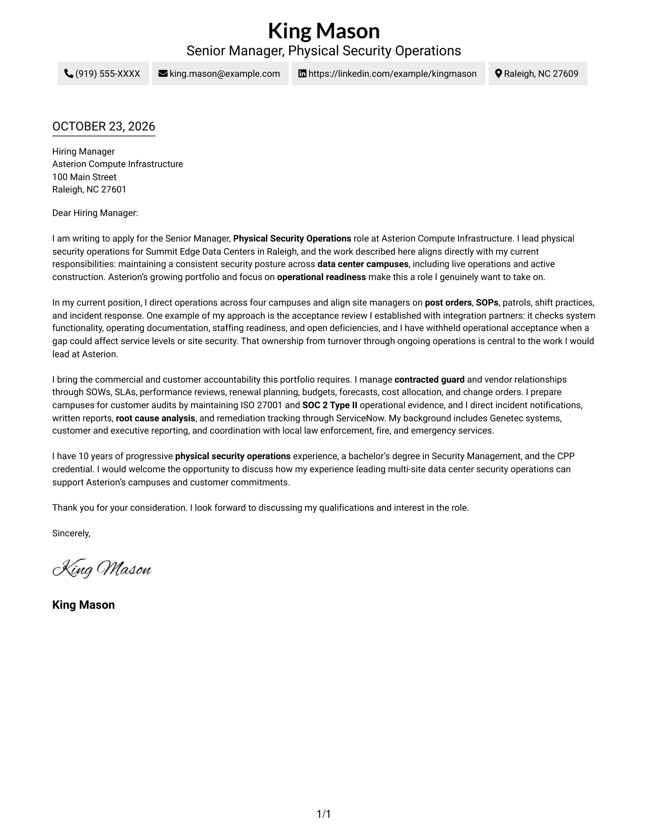 Cover letter example — page 1