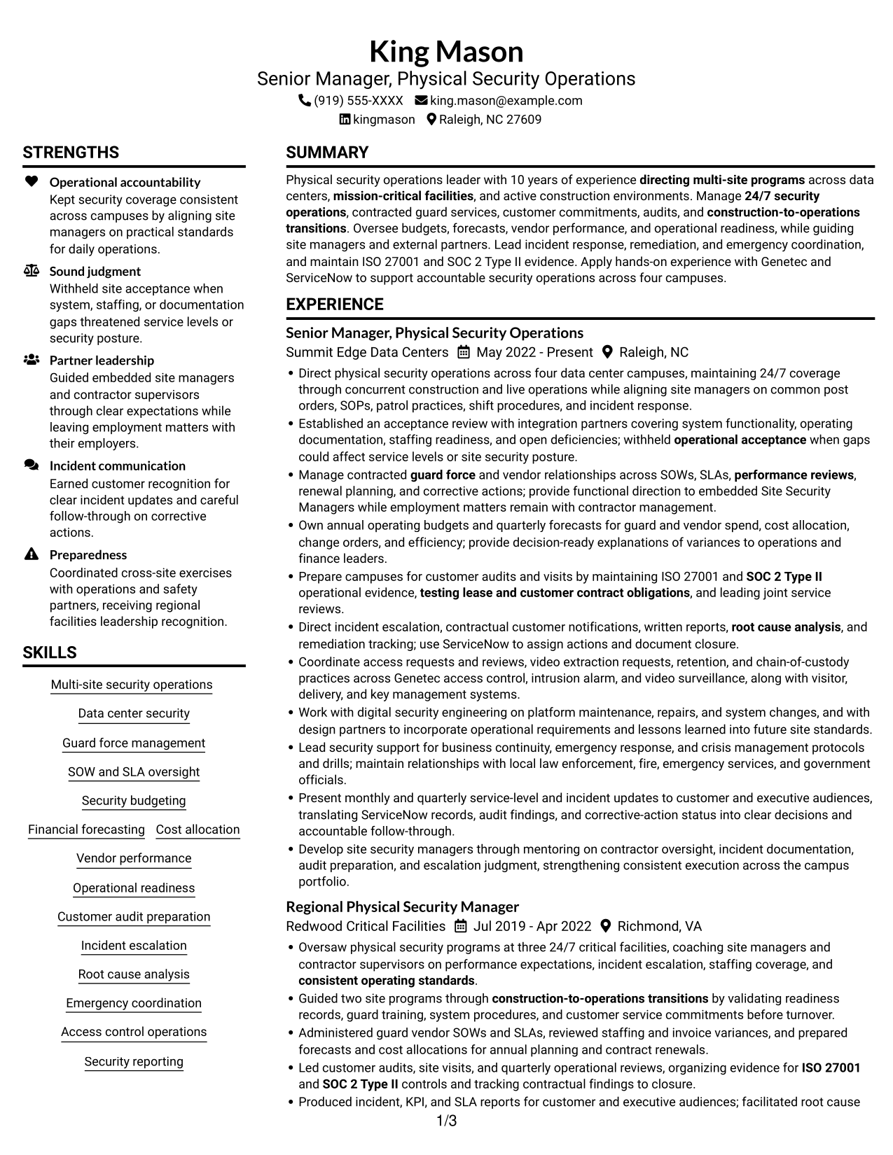 Resume example — page 1