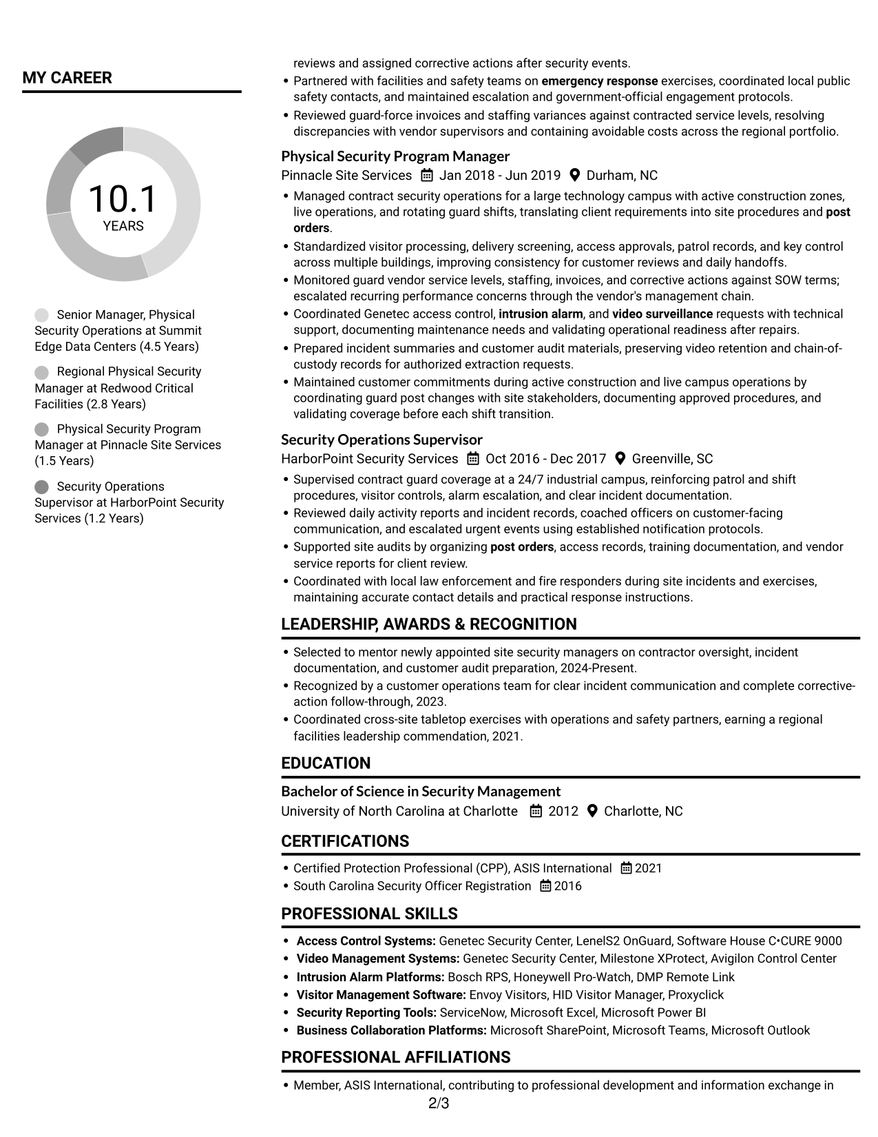 Resume example — page 2