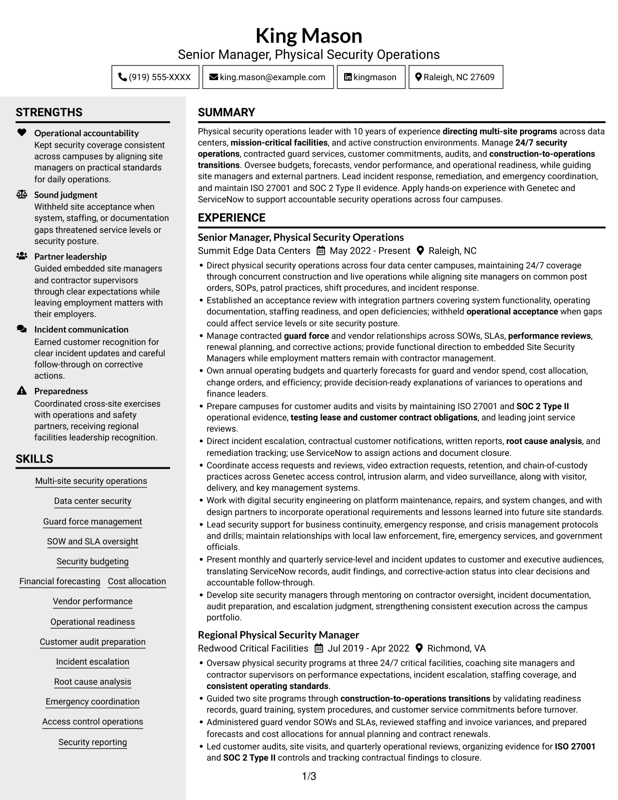 Resume example — page 1