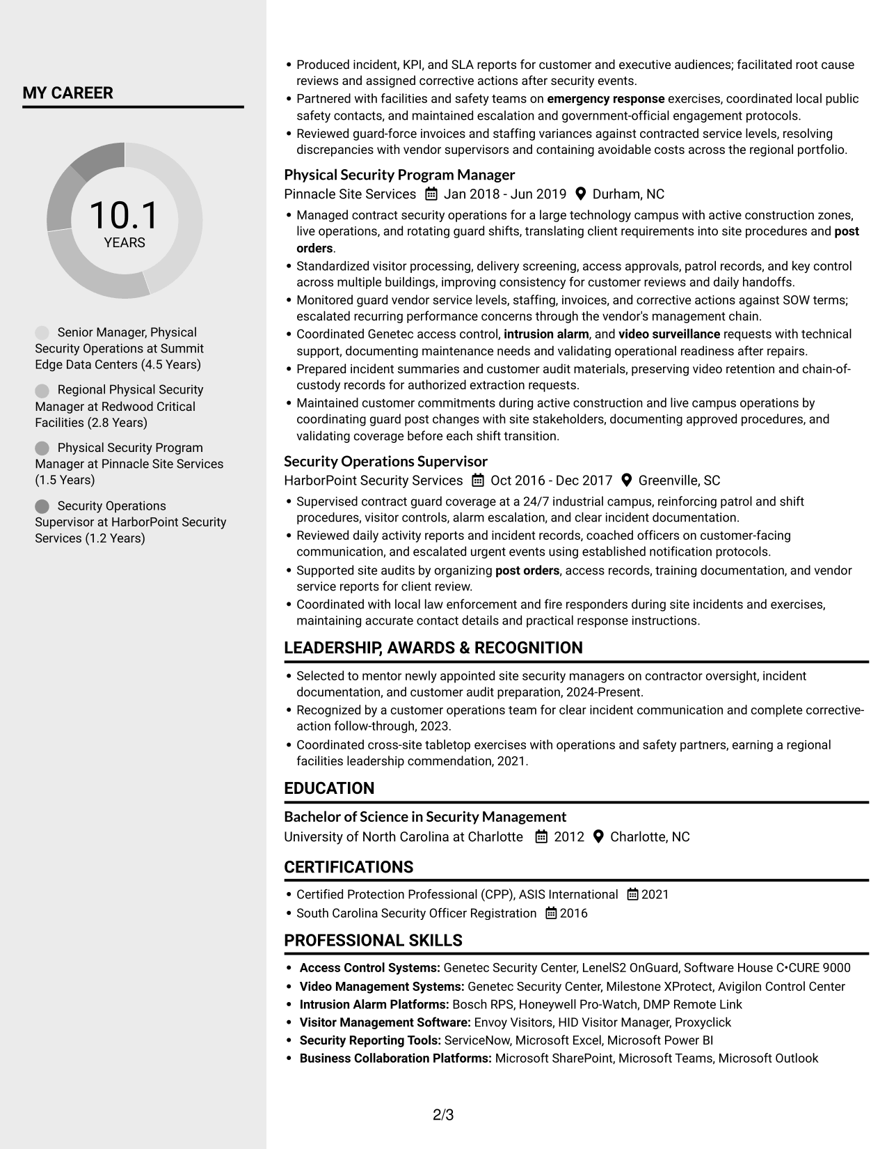 Resume example — page 2