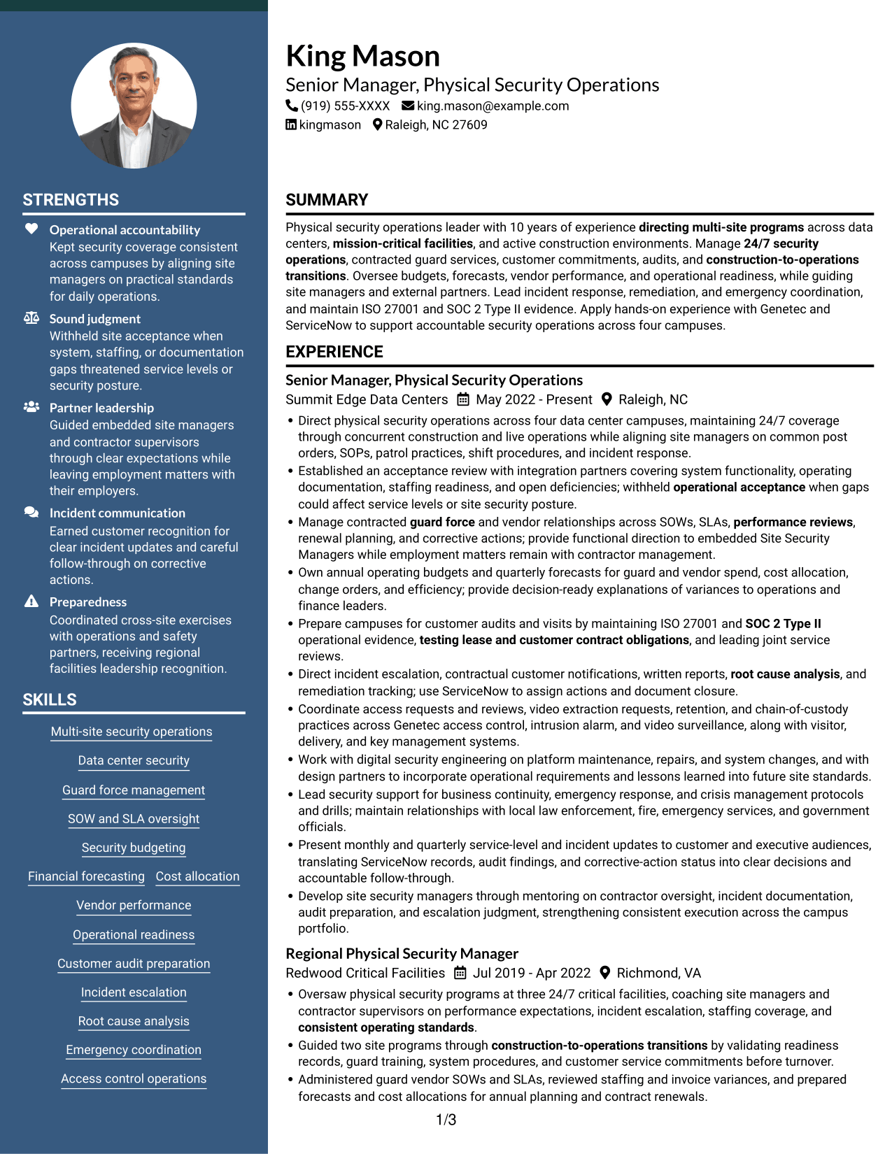 Resume example — page 1