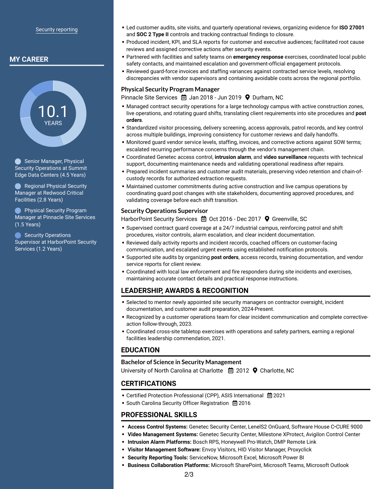 Resume example — page 2