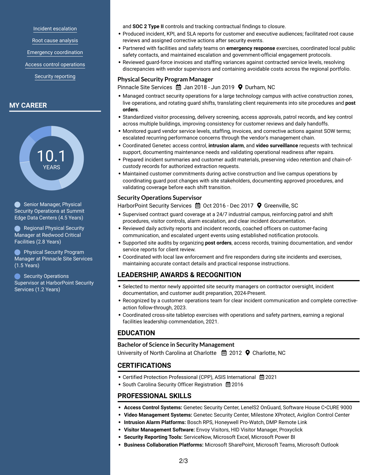 Resume example — page 2