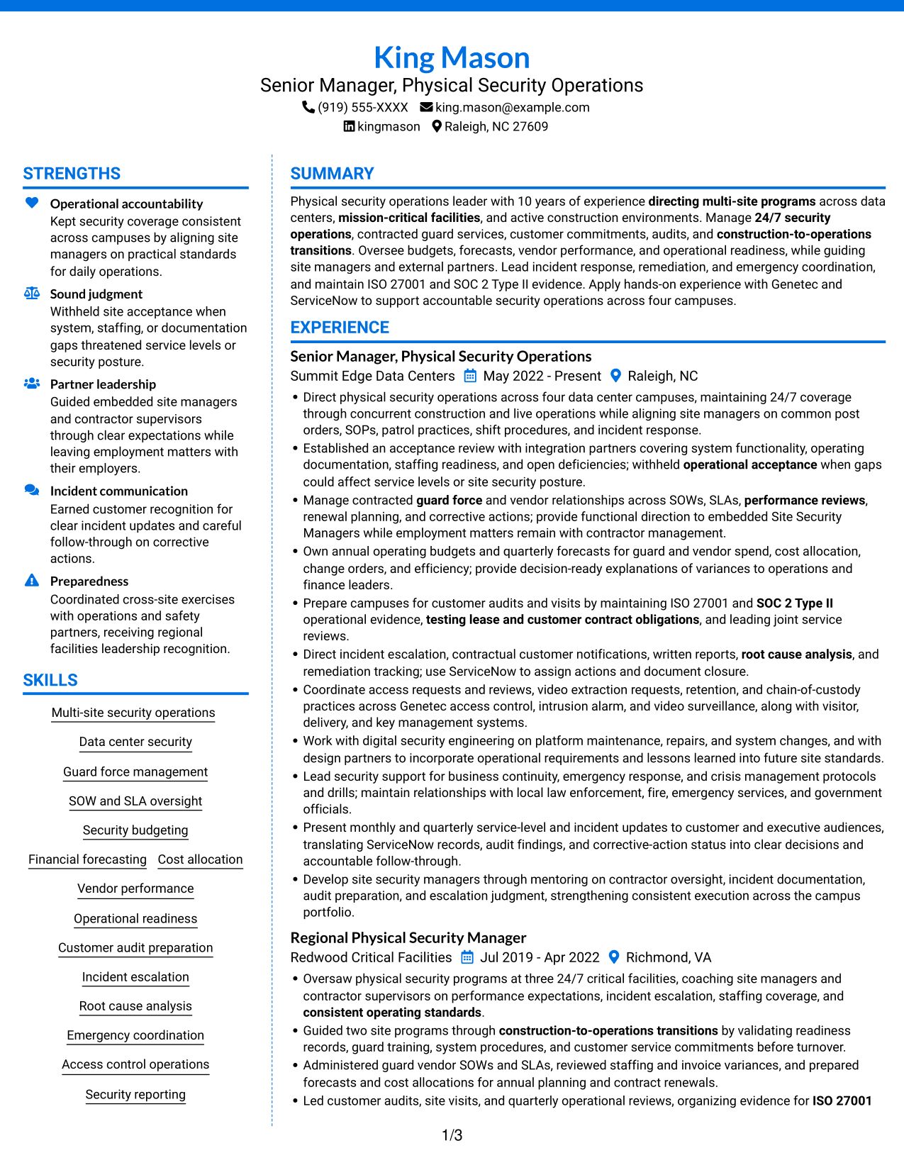 Resume example — page 1