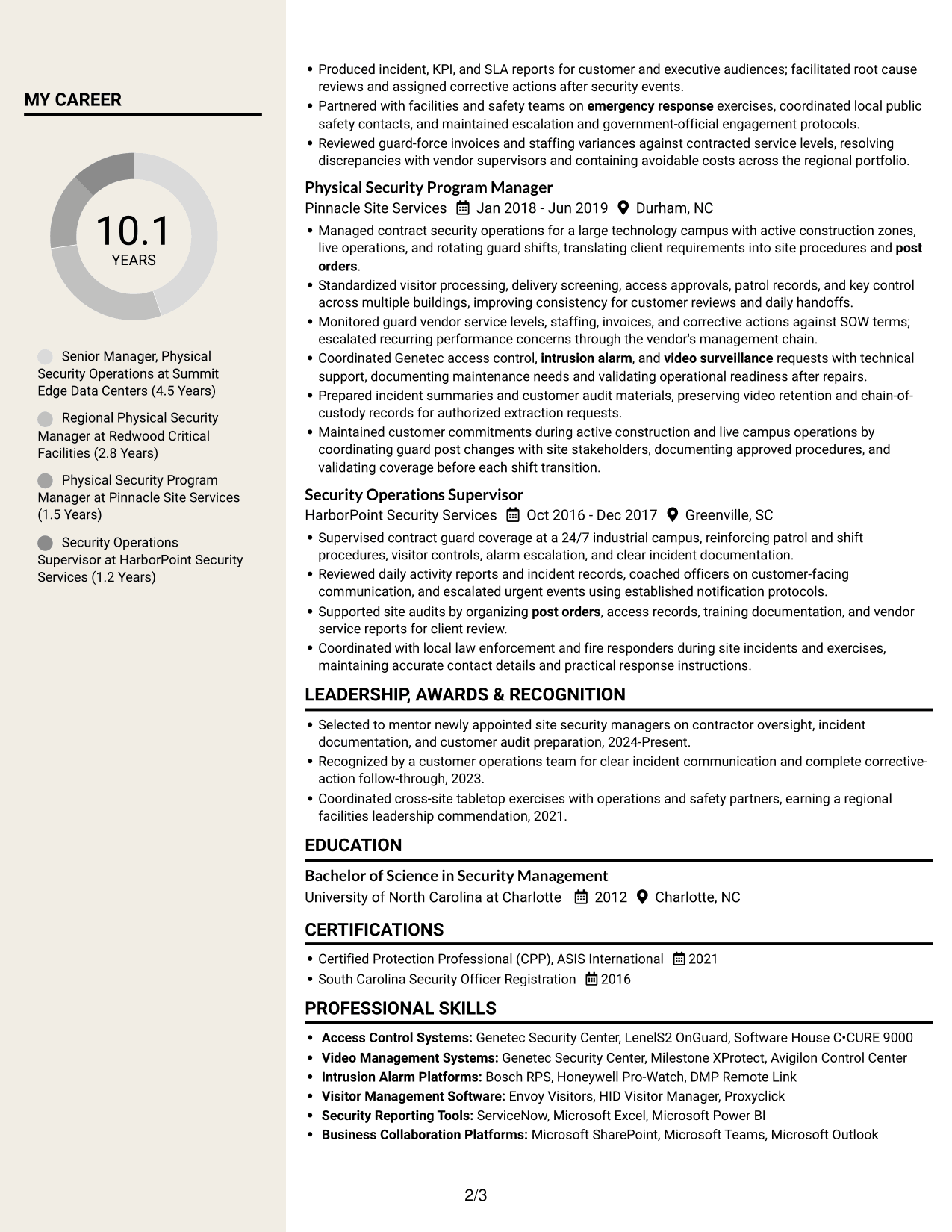 Resume example — page 2