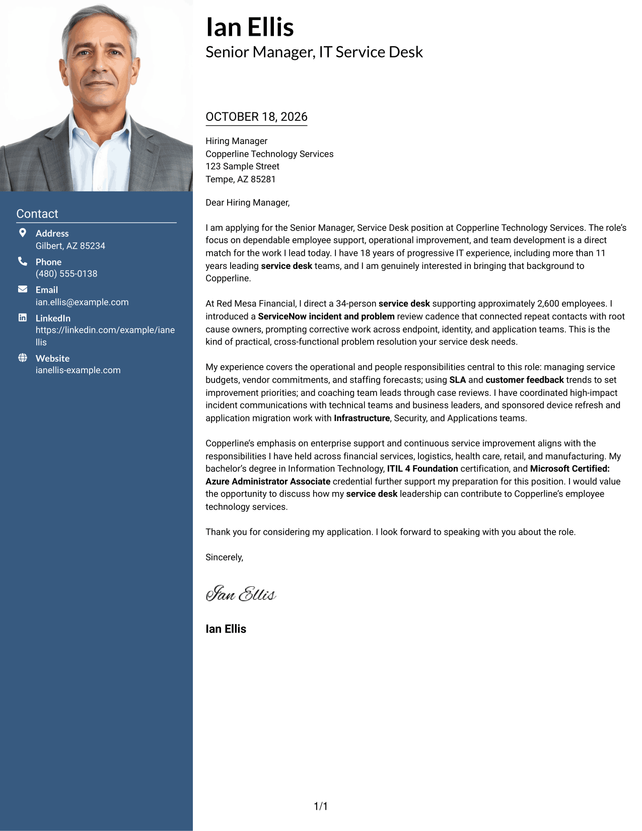 Cover letter example — page 1