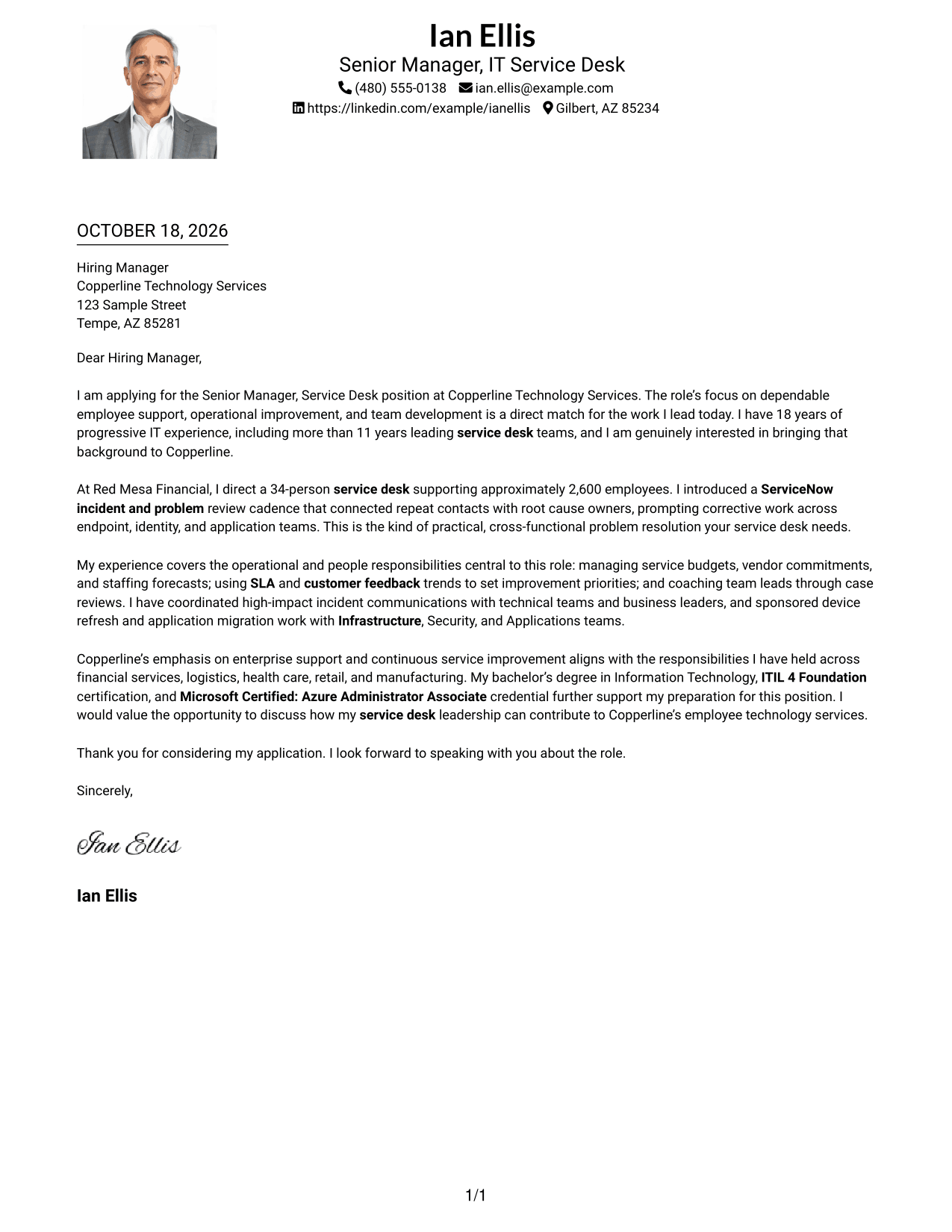 Cover letter example — page 1